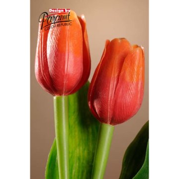 Tulipán tm. červeno oranžový 40 cm F244-R3